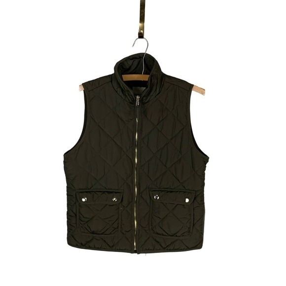 💰Thread & Supply Olive Green Quilted Vest  - Size M - Picture 1 of 9
